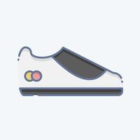Symbol Schuh. verbunden zu Tennis Sport Symbol. Gekritzel Stil. einfach Design Illustration vektor