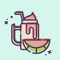 ikon vatten melon. relaterad till friska mat symbol. mbe stil. enkel design illustration vektor