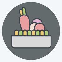 Symbol Salat. verbunden zu gesund Essen Symbol. Farbe Kamerad Stil. einfach Design Illustration vektor
