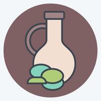 Symbol Olive Öl. verbunden zu gesund Essen Symbol. Farbe Kamerad Stil. einfach Design Illustration vektor