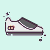 Symbol Schuh. verbunden zu Tennis Sport Symbol. mb Stil. einfach Design Illustration vektor