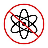 Atom und Verbot Zeichen Symbol. vektor