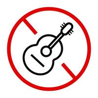 Gitarre verwenden verboten Symbol. Nein Instrument verwenden unterzeichnen. vektor