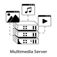 trendig multimedia server vektor