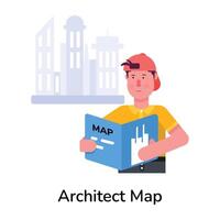 trendig arkitekt Karta vektor