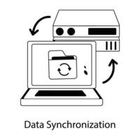 trendig data synkronisering vektor