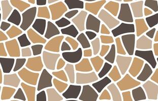 braun Strudel Mosaik Stein oder Glas nahtlos Muster vektor