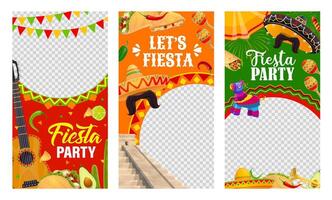 mexikansk fiesta fest baner mallar för högtider vektor