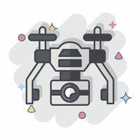 Symbol automatisch Drohne. verbunden zu Drohne Symbol. Comic Stil. einfach Design Illustration vektor