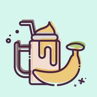 Symbol Banane Smoothie. verbunden zu gesund Essen Symbol. mb Stil. einfach Design Illustration vektor