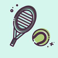 Symbol Schnur. verbunden zu Tennis Sport Symbol. mb Stil. einfach Design Illustration vektor