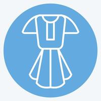 Symbol Kleid. verbunden zu Tennis Sport Symbol. Blau Augen Stil. einfach Design Illustration vektor