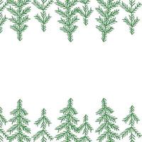grön julbakgrund med julgranar och med plats för text vektor