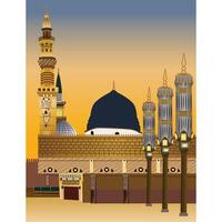 das Prophet Moschee im Medina Mawlid al Nabi vektor