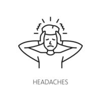 Kopfschmerzen Anämie Symptom, physisch Krankheit Symbol vektor
