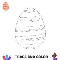 spår och Färg påsk ägg för barn med rader. handstil öva . färg sida för förskolebarn vektor