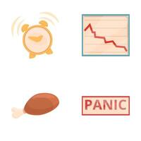 Panik Störung Symbole einstellen Karikatur . Element von Mensch Emotion vektor