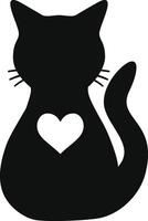 Illustration Silhouette von schwarz Katze Liebe vektor