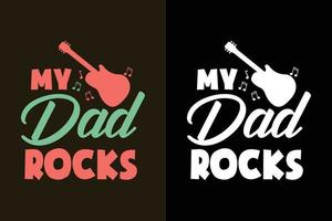 mein Vater rockt Typografie-Vatertags-T-Shirt-Design vektor