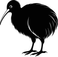 ein schwarz und Weiß Silhouette von ein Kiwi Vogel vektor