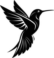 kolibri silhuett svart illustration vektor