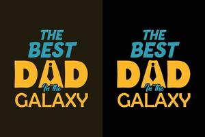 den bästa pappan i galaxen fars dag t-shirt design citat vektor