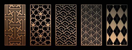 abstrakt linje konst och blomma mönster. laser skära med linje design mönster. design för trä träsnideri, vägg panel dekor, metall skärande, vägg konst, omslag bakgrund, tapet och baner. vektor