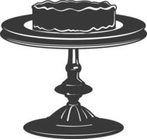 Silhouette Kuchen Teller schwarz Farbe nur voll vektor