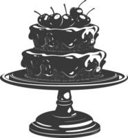 Silhouette Kuchen Teller schwarz Farbe nur voll vektor