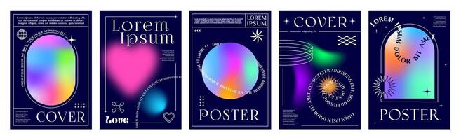 ästhetisch Farbe Gradient y2k Poster, Hintergründe vektor