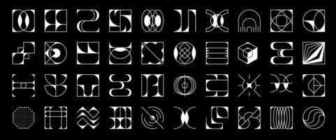 futuristisch Brutalismus geometrisch Zahlen, y2k Formen vektor