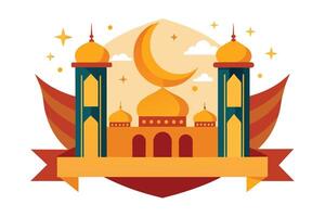 islamisch Feier eid al adha Banner Konzept auf Weiß Hintergrund vektor