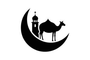 eid al adha kreativ Design' minimalistisch Illustration silhouettiert vektor