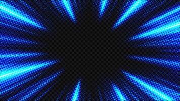 halvton blå strålar zoom i rörelse effekt vektor