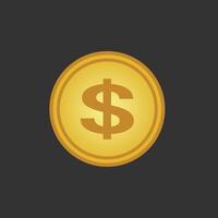 dollar mynt guld penny pengar amerikan valuta symbol ikon illustration vektor