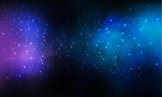 Plats bakgrund realistisk blå rosa nebulosa lysande stjärnor kosmos stardust mjölkig sätt galax oändlig universum och starry natt vektor