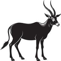 bild av en antilop. svart silhuett på en vit bakgrund. vektor