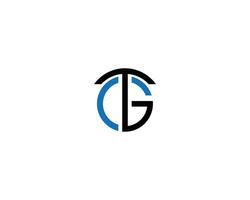 gt oder tg abstrakt Brief Logo Symbol Design Konzept Vorlage. vektor