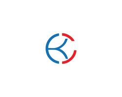 kc eller ck första brev abstrakt logotyp ikon design begrepp mall. vektor