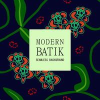 dunkel Blau Jahrgang Blumen- modern Batik Motiv nahtlos Design vektor