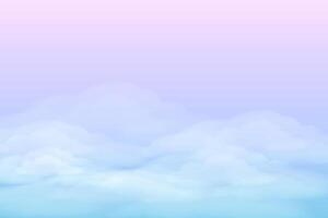 zart Himmel Hintergrund mit flauschige Wolken. Fantasie Sanft Hintergrund im Blau und Rosa Töne vektor