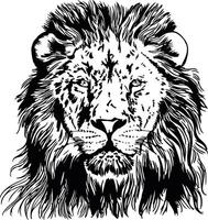 majestätisk stänga upp av lejon huvud illustration vektor