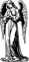 Illustration von ein Engel mit Flügel beten vektor