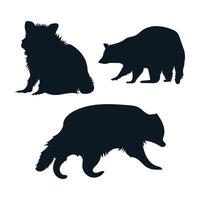 Waschbär schwarz Silhouette vektor