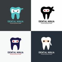 grafisk design, dental ninja logotyp design vektor