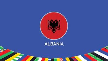 Albanien Flagge Emblem europäisch Nationen 2024 Teams Länder europäisch Deutschland Fußball Symbol Logo Design Illustration vektor