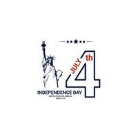 förenad stater oberoende dag, 4:e av juli amerikan frihet, lämplig för bakgrunder, t-shirts, kläder, affischer, banderoller och andra vektor