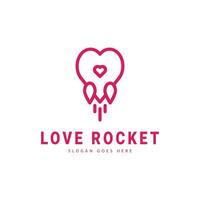 Rosa Liebe Rakete Logo auf Weiß Hintergrund vektor