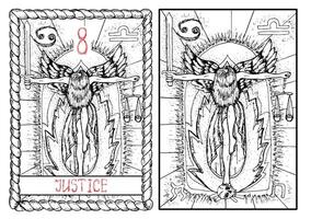 das Tarot Karte, Hand gezeichnet graviert Illustration, Mystiker und esoterisch Konzept vektor