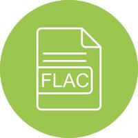 flac fil formatera linje mång cirkel ikon vektor